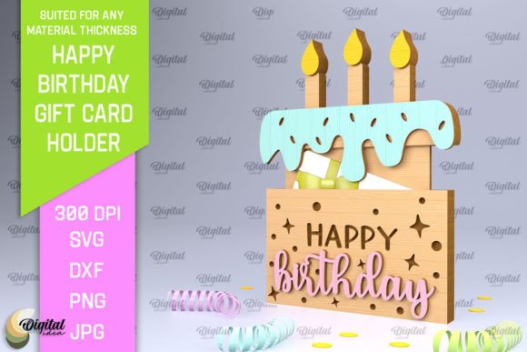 Download Birthday Gift Card Holder Laser Cut - Holder Collection